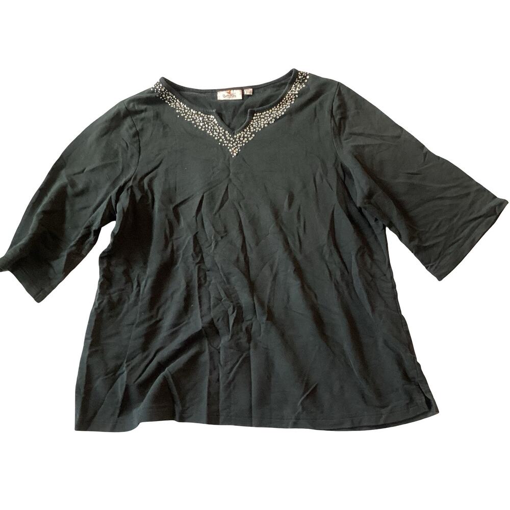 Quacker Factory Rhinestone Embellished Top - Picture 3 of 8